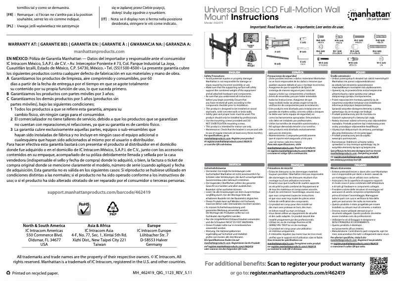 Image de la première page du manuel de l'appareil 462419