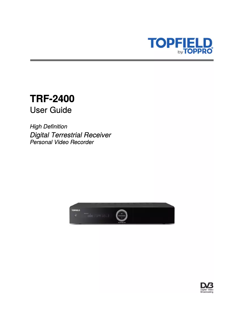 Page 1 de la notice Manuel utilisateur Topfield TRF-2400