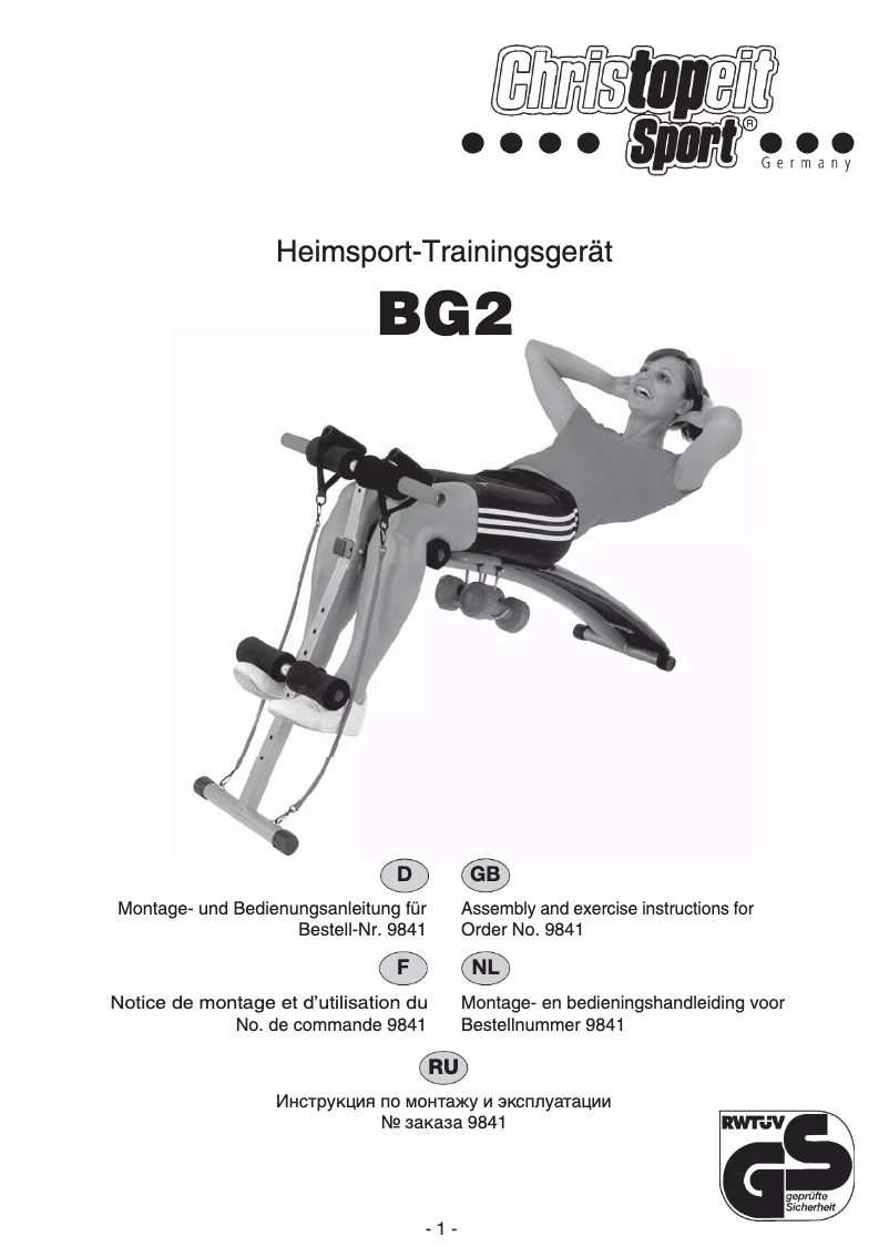 Image de la première page du manuel de l'appareil BG 2