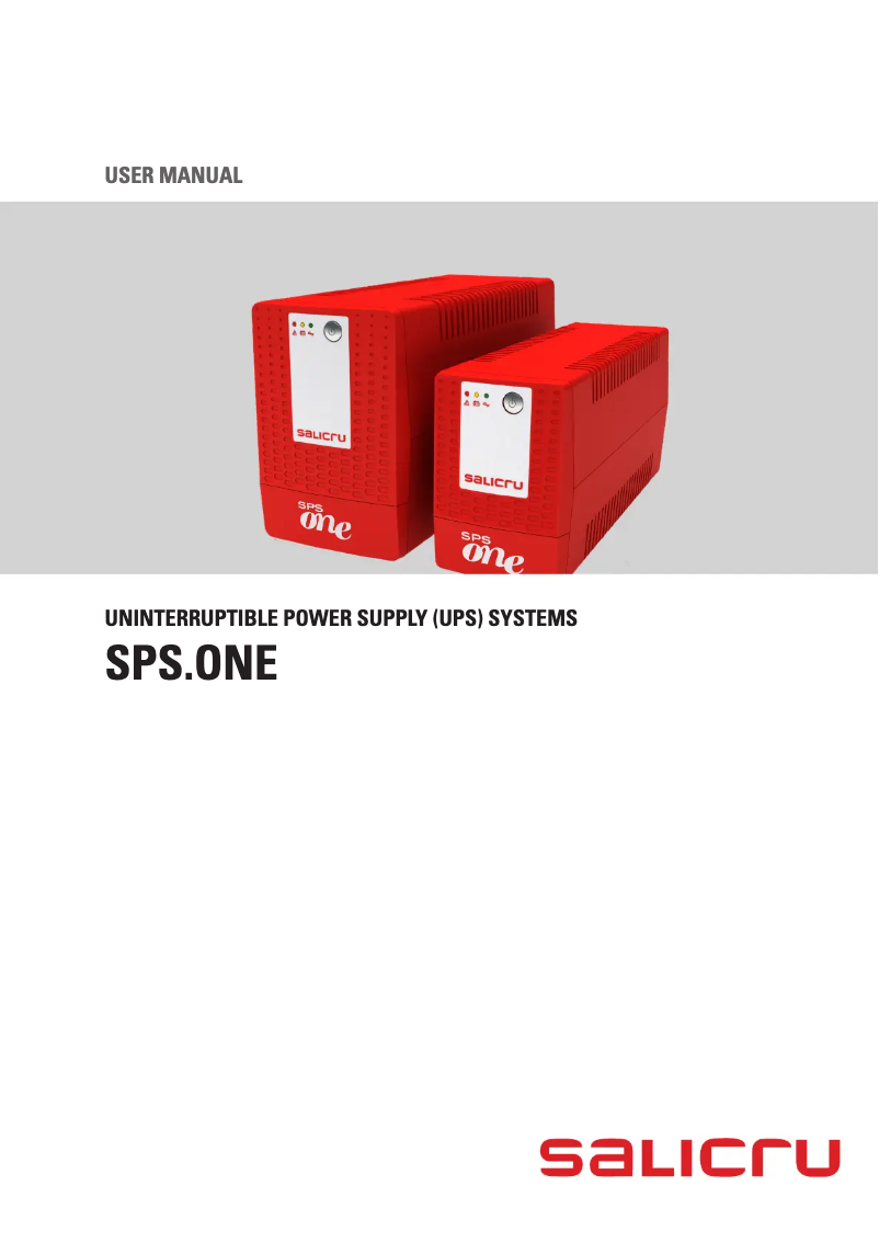 Page 1 de la notice Manuel utilisateur Salicru SPS.500.ONE