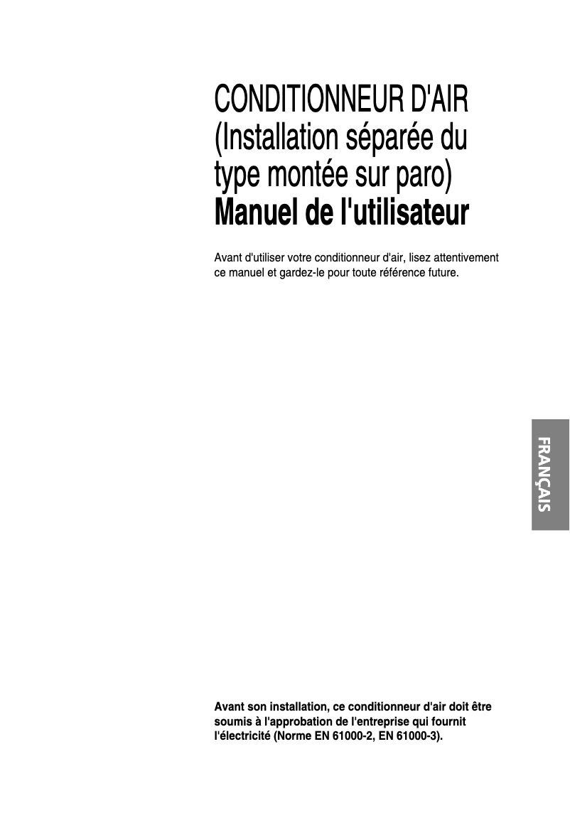 Page 1 de la notice Manuel utilisateur LG AS-H1863BM0