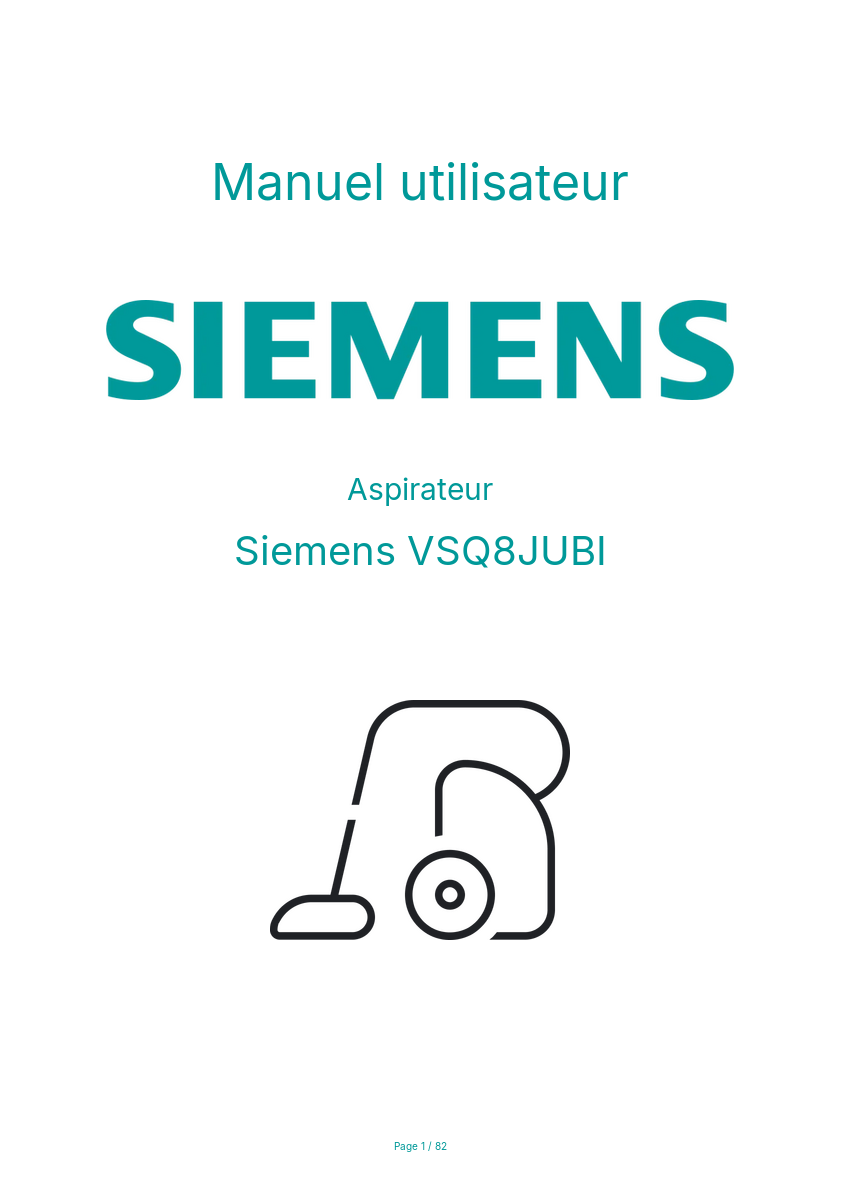Image de la première page du manuel de l'appareil VSQ8JUBI