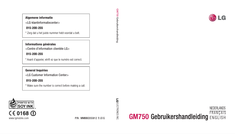 Image de la première page du manuel de l'appareil GM750N