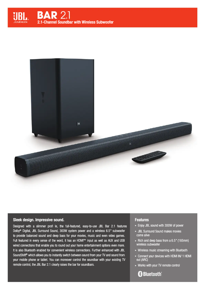 Image de la première page du manuel de l'appareil Bar 2.1