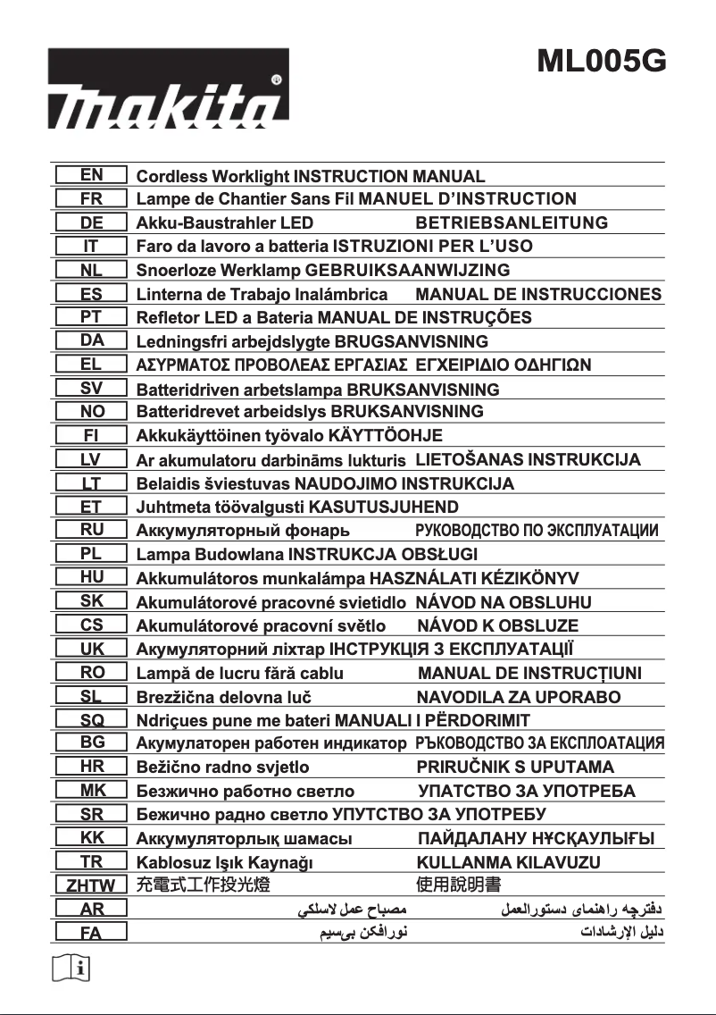 Página 1 del manual Manual de usuario Makita ML005G