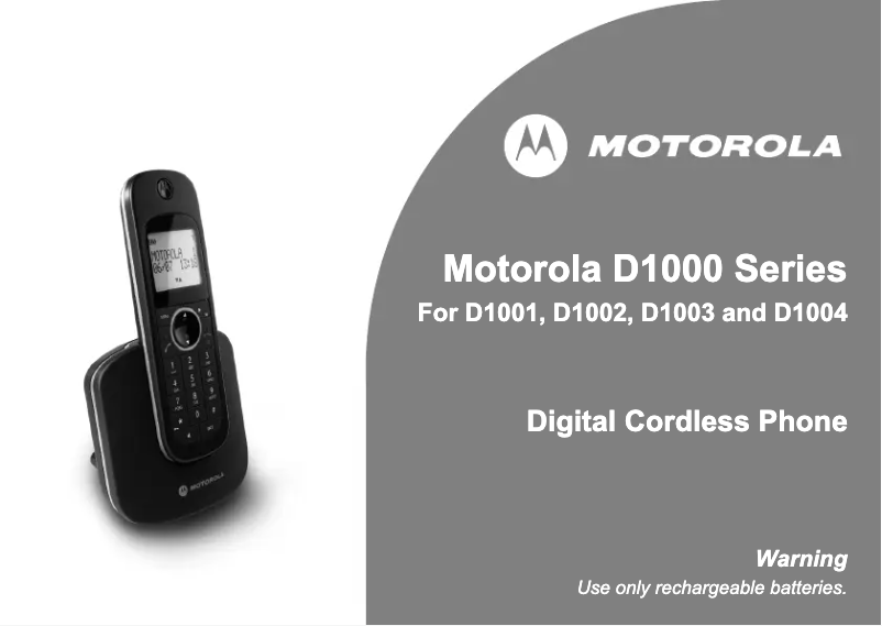 Página 1 del manual Manual de usuario Motorola D1001 Single