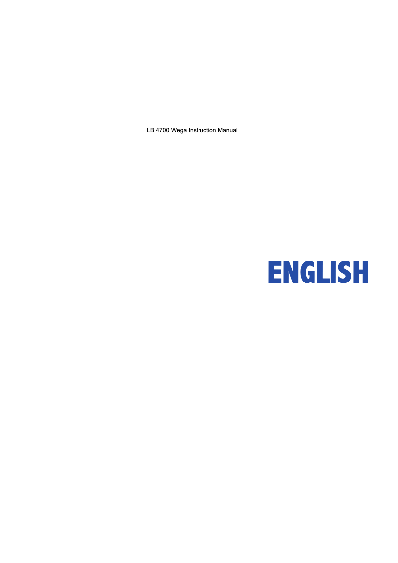 Page n°1 - Manuel utilisateur Lavazza LB4700