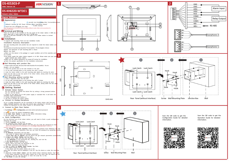 Page n°1 - Guide de démarrage rapide Hikvision DS-KIS303-P