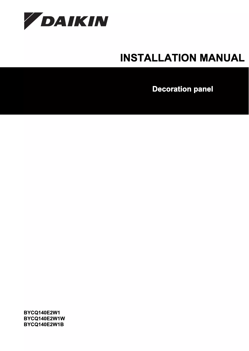 Page 1 de la notice Manuel utilisateur Daikin BYCQ140E2W1W