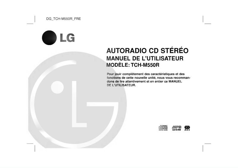 Page 1 de la notice Manuel utilisateur LG TCH-M540R