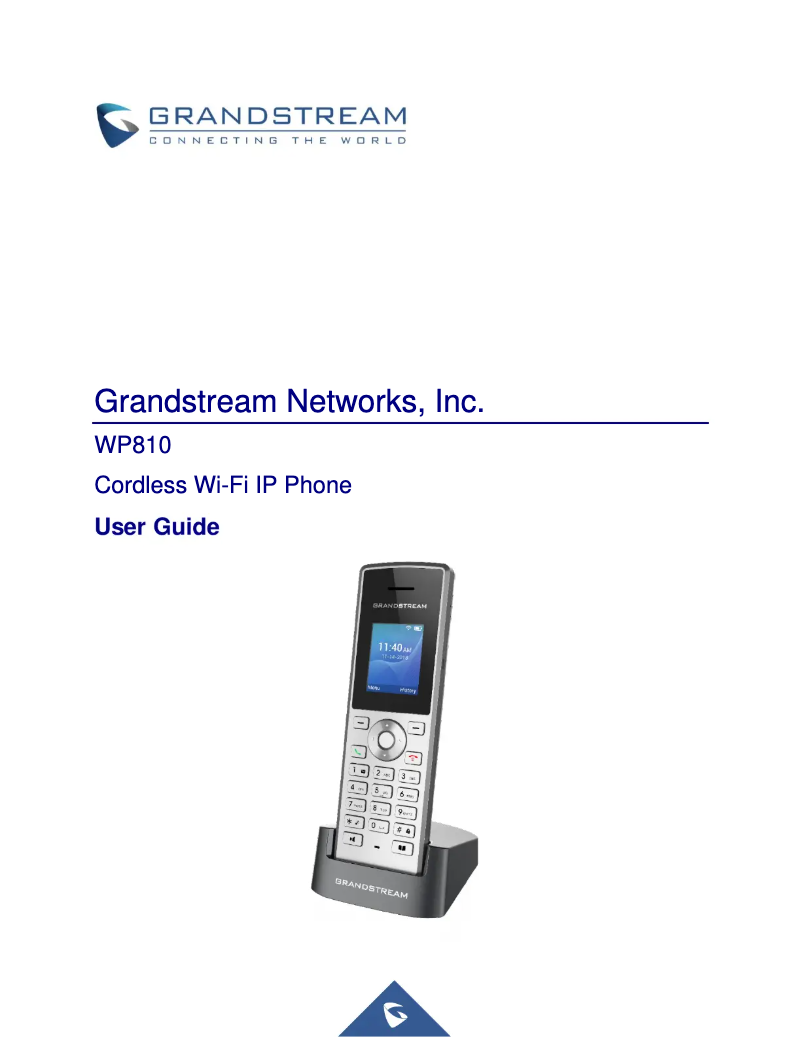 Page 1 de la notice Manuel utilisateur Grandstream WP810