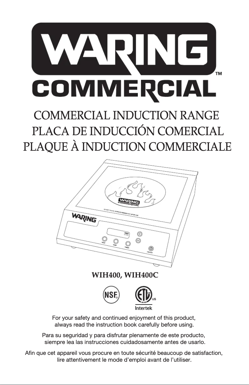 Page 1 de la notice Manuel utilisateur Waring Commercial WIH400