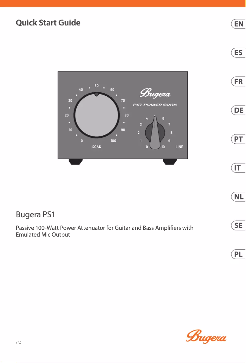 Page n°1 - Manuel utilisateur Bugera PS1