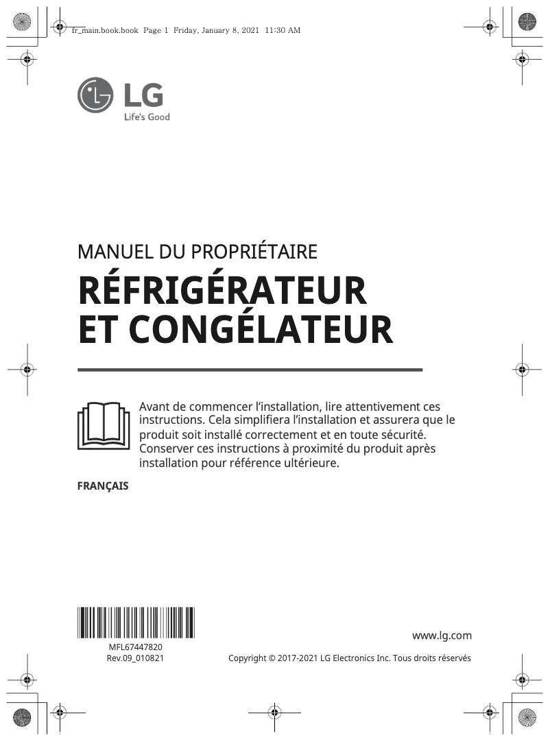Image de la première page du manuel de l'appareil GSL760PZUV