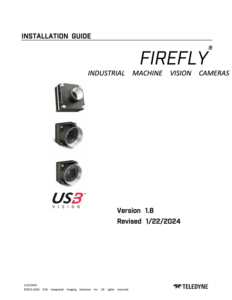 Page 1 de la notice Guide d'installation FLIR Firefly S