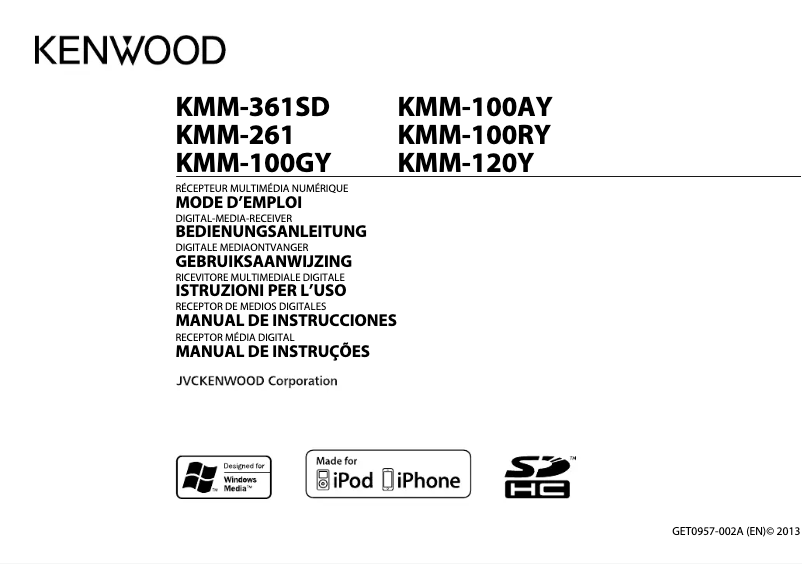 Page n°1 - Manuel utilisateur Kenwood KMM-361SD