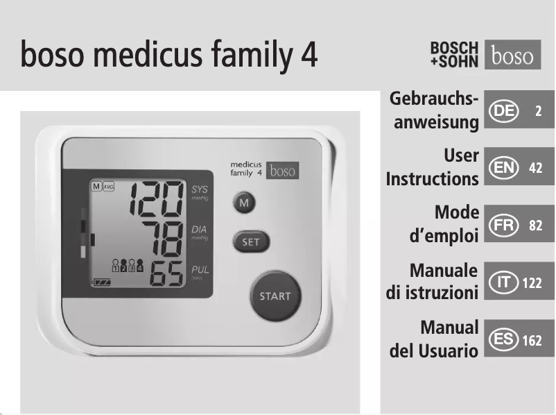 Page 1 de la notice Manuel utilisateur Boso Medicus Family