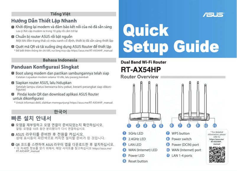 Page n°1 - Guide de démarrage rapide Asus RT-AX54HP