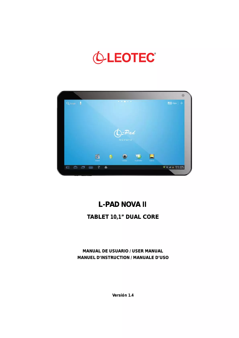 Image de la première page du manuel de l'appareil L-Pad Nova II LETAB1009