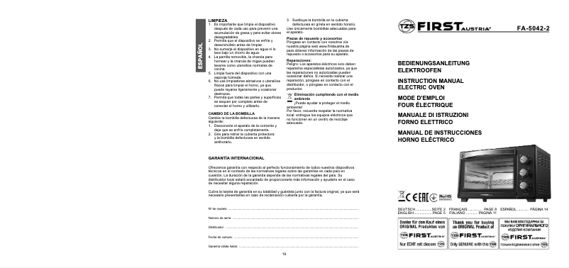 Image de la première page du manuel de l'appareil FA-5042-2