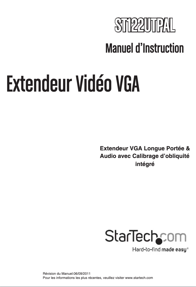 Page n°1 - Manuel utilisateur StarTech.com ST122UTPAL