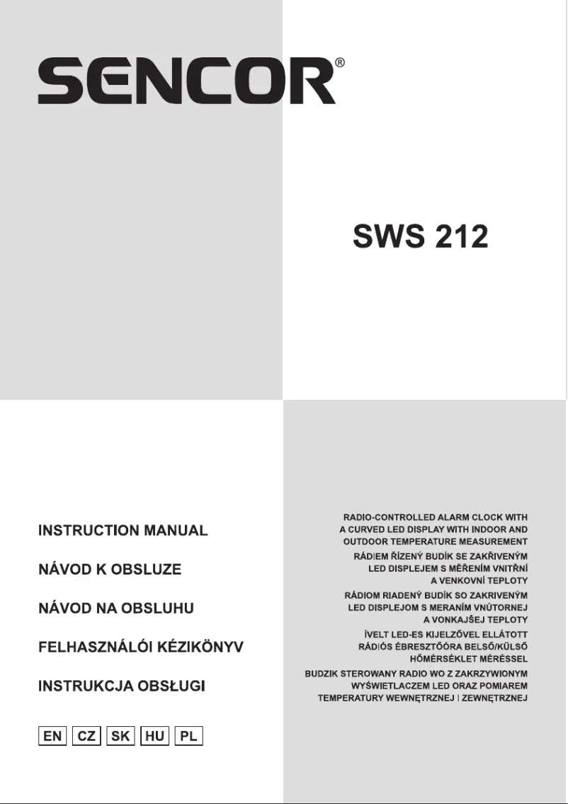 Page n°1 - Manuel utilisateur Sencor SWS 212