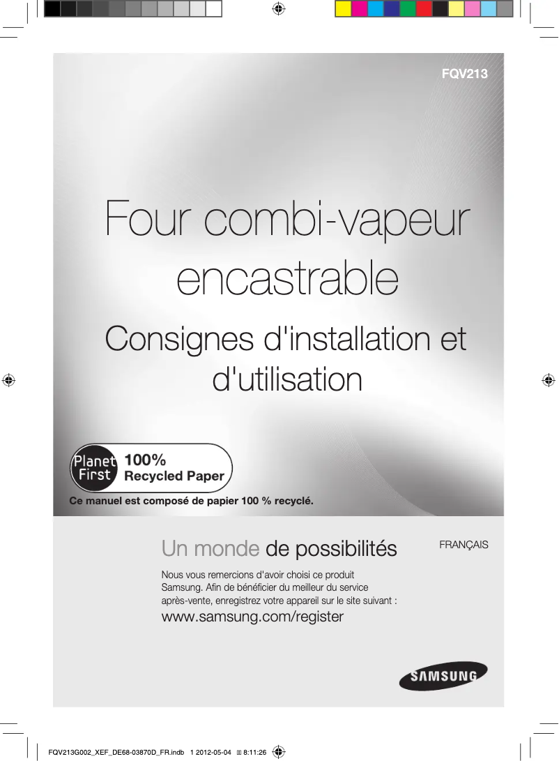Page n°1 - Manuel utilisateur Samsung FQV213