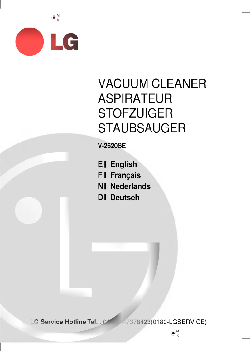 Page 1 de la notice Manuel utilisateur LG VT2620DE