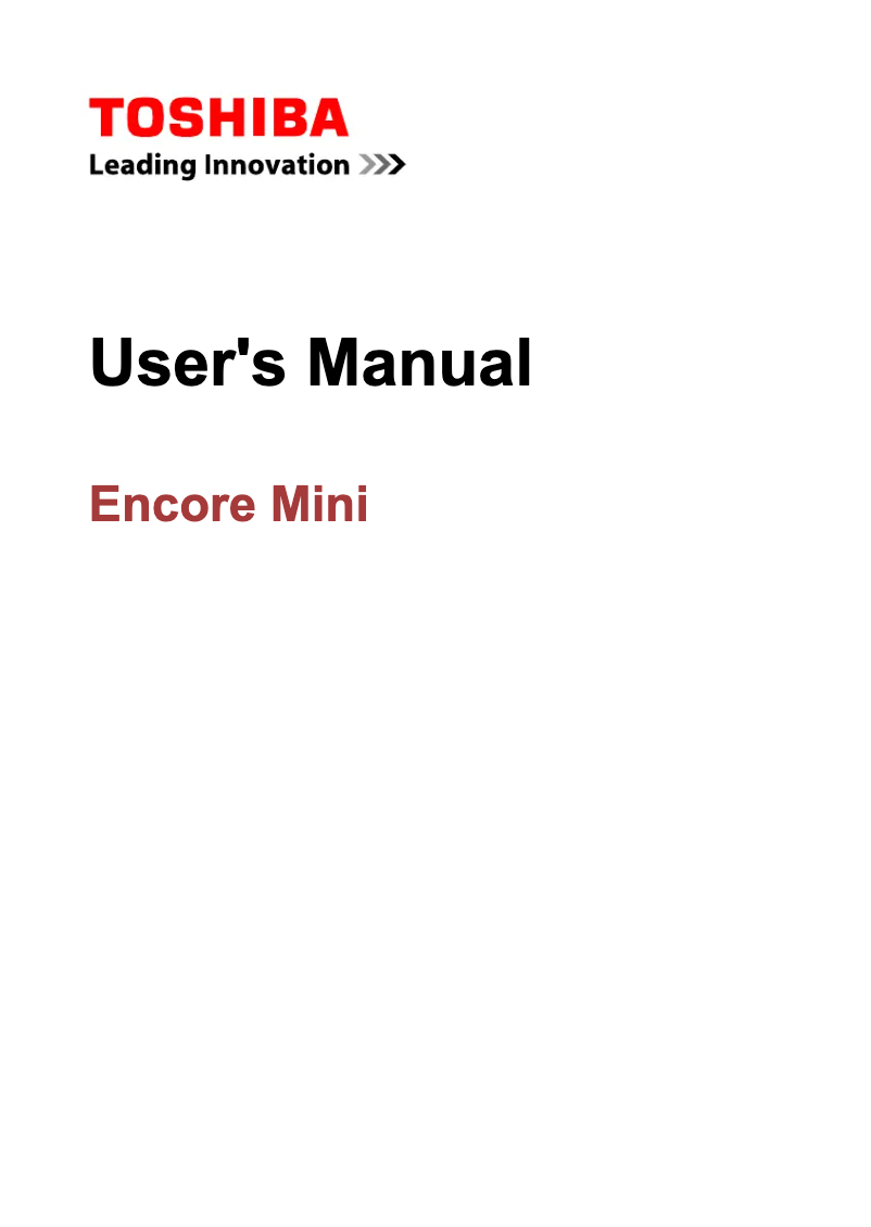 Image de la première page du manuel de l'appareil Encore Mini