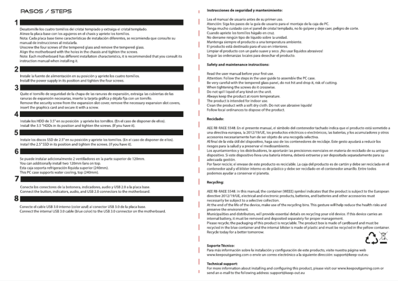 Page 1 de la notice Manuel utilisateur KeepOut XC-220W GLASS