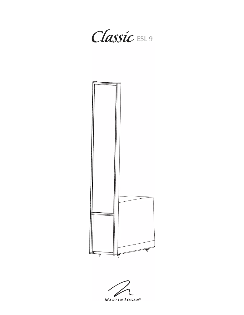 Page n°1 - Manuel utilisateur Martin Logan Masterpiece Classic ESL 9