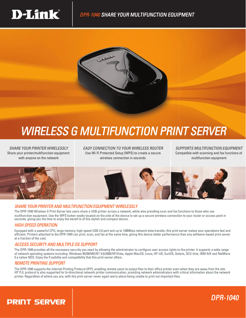 Page n°1 - Fiche technique D-Link DPR-1040