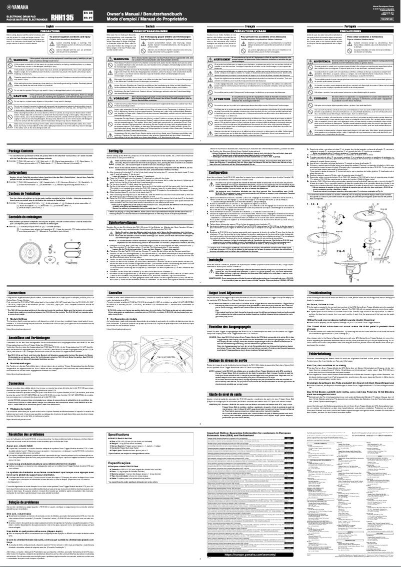 Page 1 de la notice Manuel utilisateur Yamaha RHH135