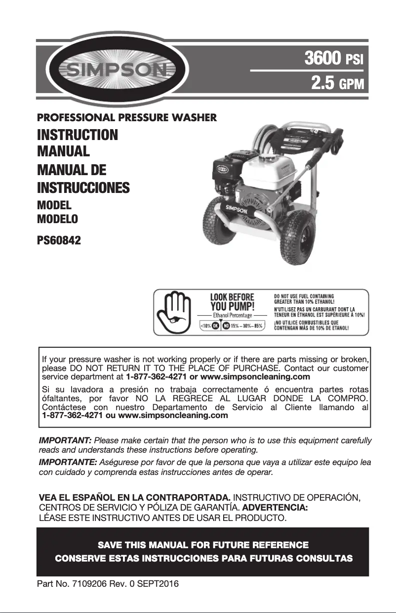 Page 1 de la notice Manuel utilisateur Simpson PowerShot PS60842