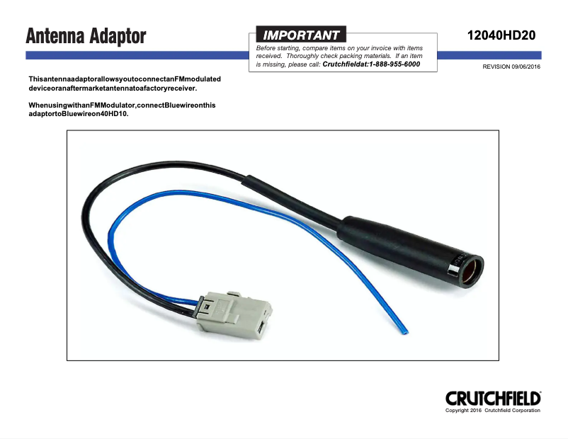 Page n°1 - Manuel utilisateur Metra 40-HD20