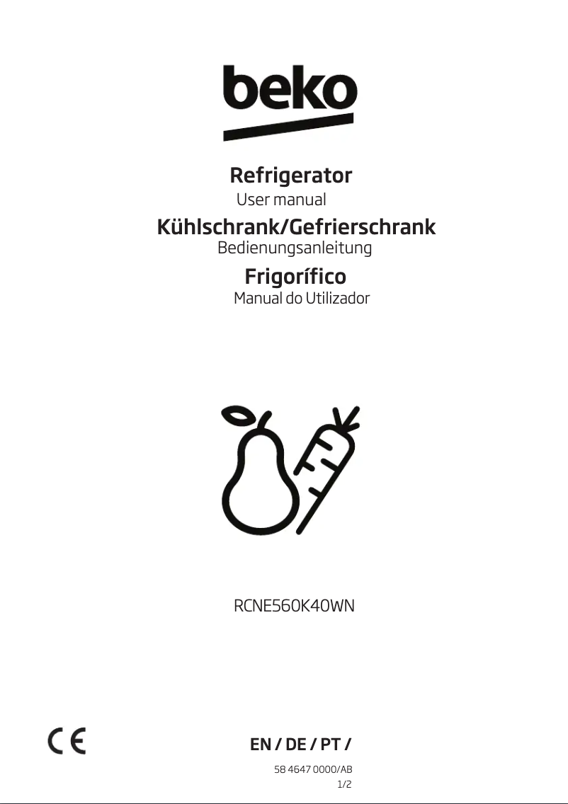 Page n°1 - Manuel utilisateur Beko RCNE560K40WN