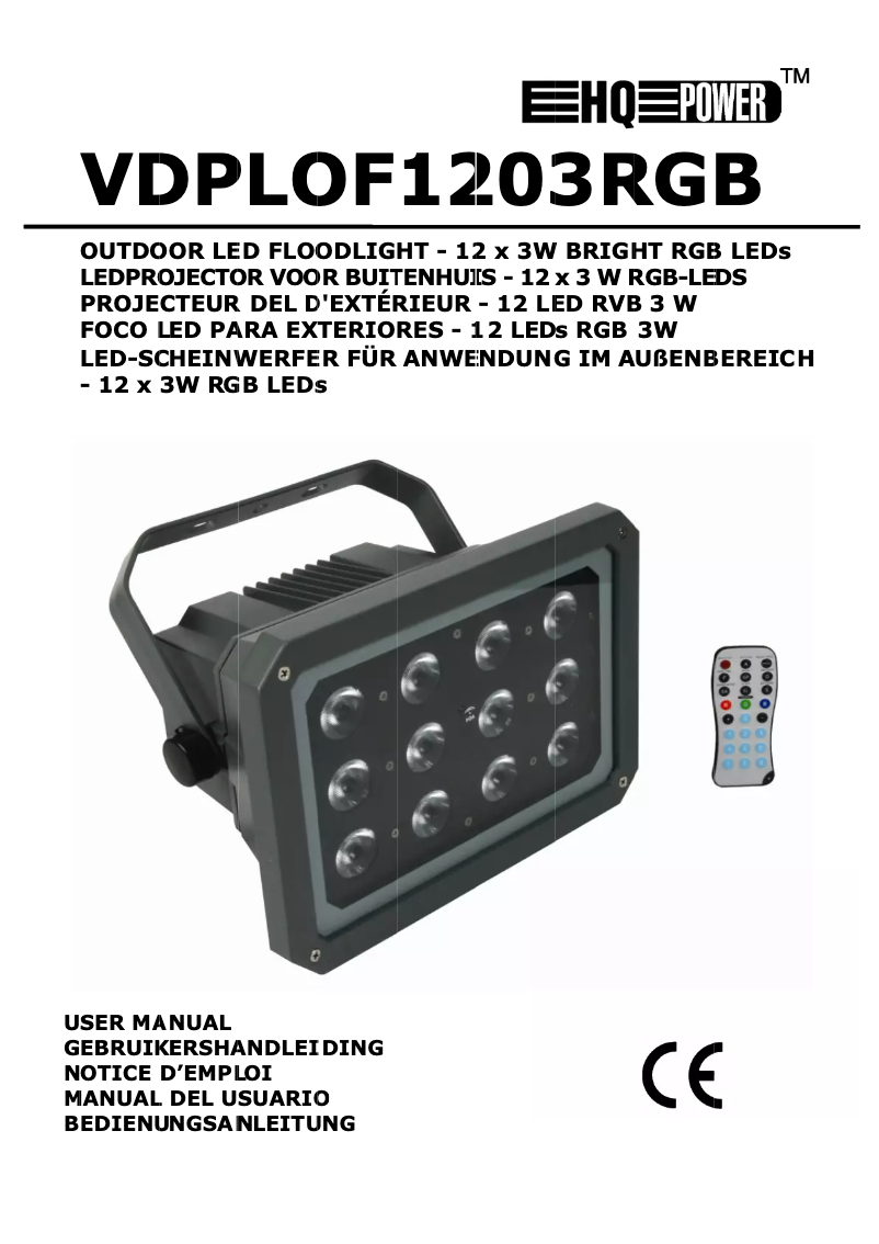 Page n°1 - Manuel utilisateur HQ Power Floodlight