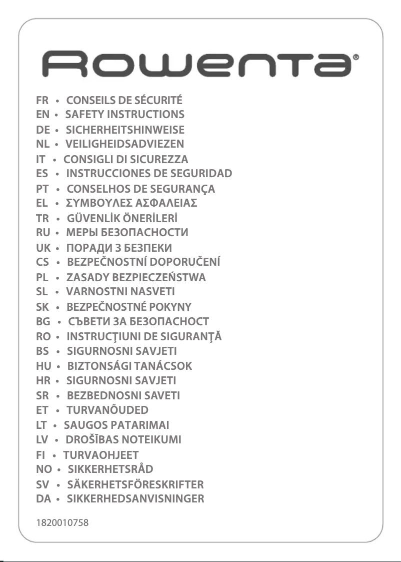 Página 1 del manual Instrucciones de seguridad Calor Body Up BR2520