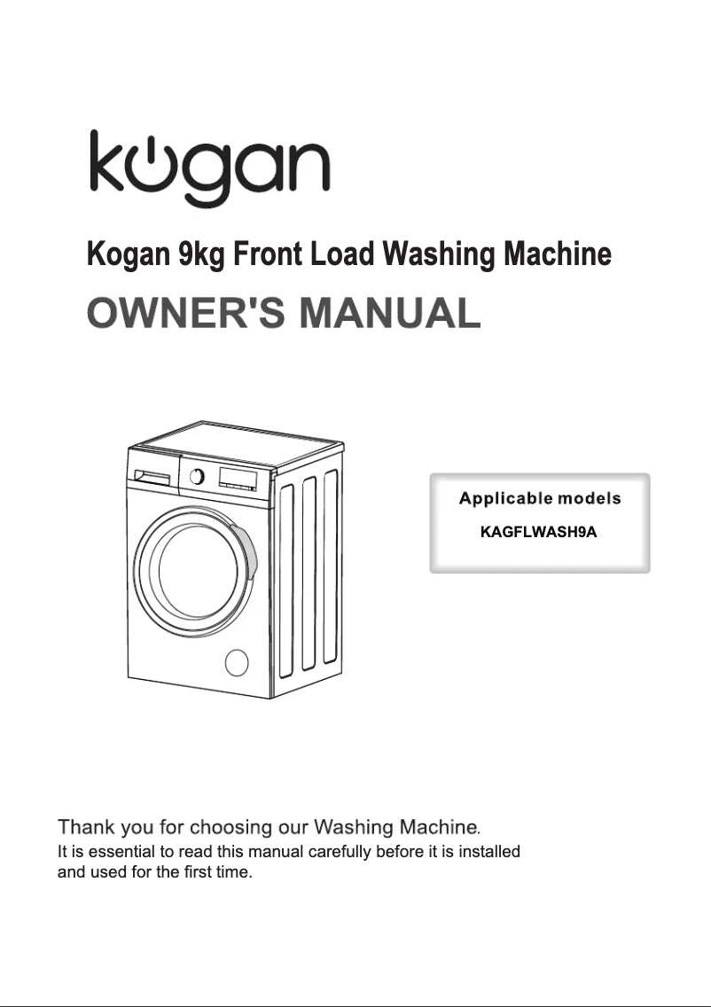 Page 1 de la notice Manuel utilisateur Kogan KAGFLWASH9A