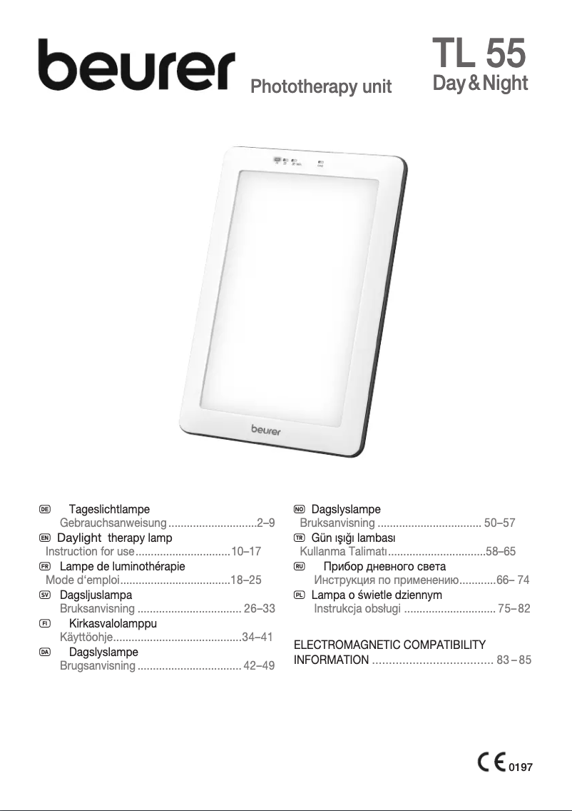 Page n°1 - Mode d'emploi Beurer TL 55