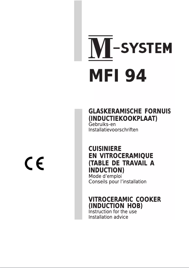 Page 1 de la notice Manuel utilisateur M-System MFTI-94