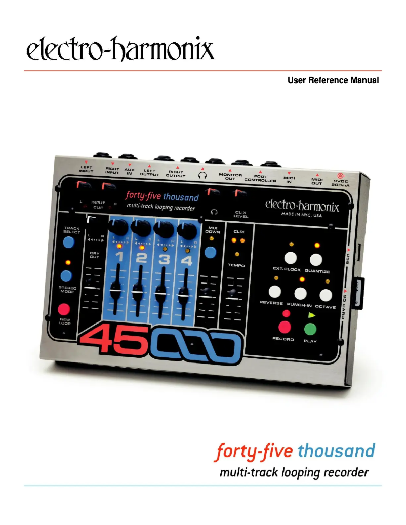 Page n°1 - Manuel utilisateur Electro Harmonix 45000