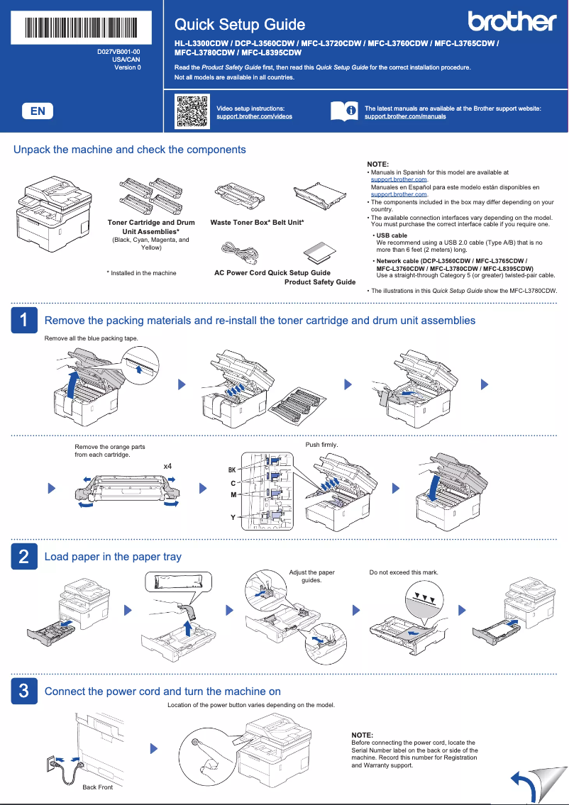 Image de la première page du manuel de l'appareil MFC-L3765CDW