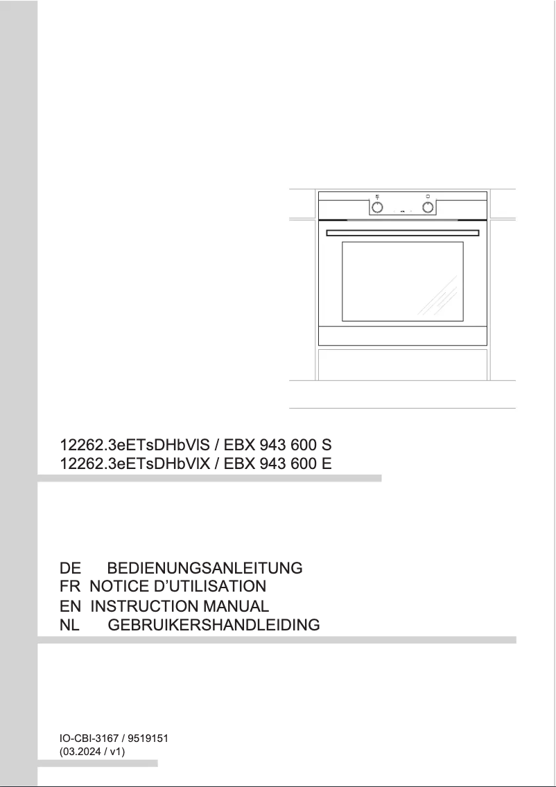 Page n°1 - Manuel utilisateur Amica EBX 943 600 S