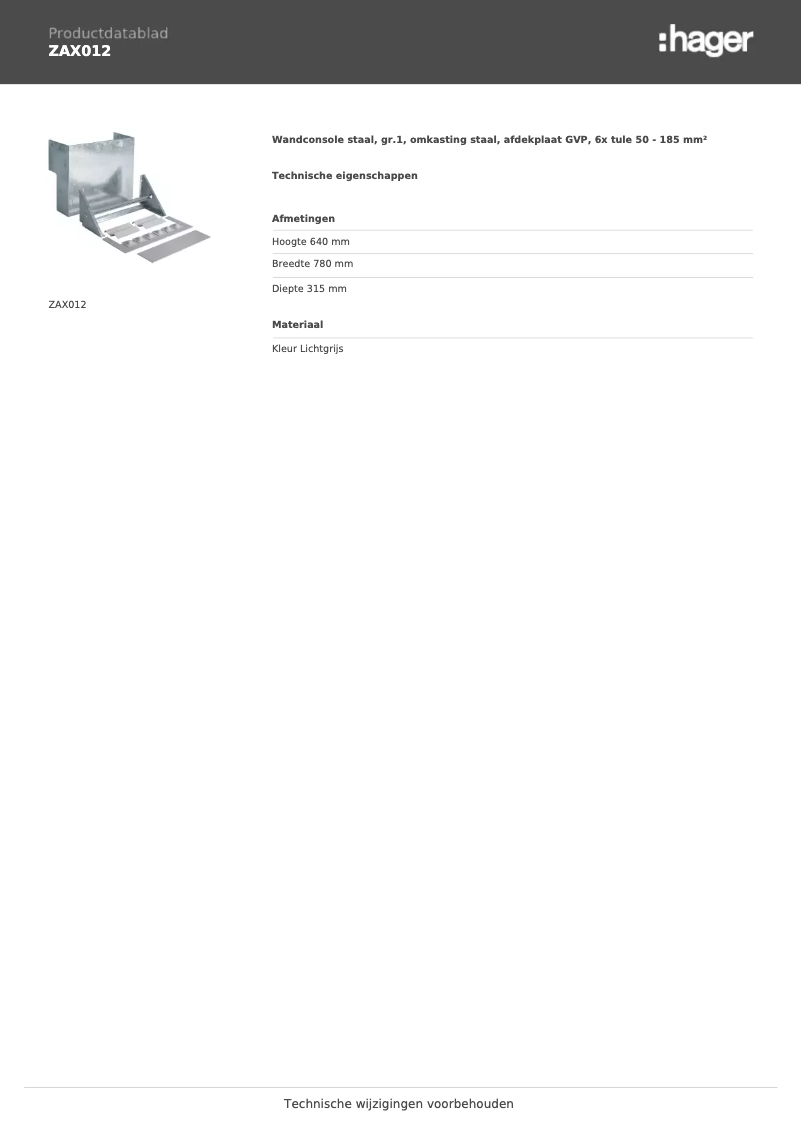 Page 1 de la notice Manuel utilisateur Hager ZAX012