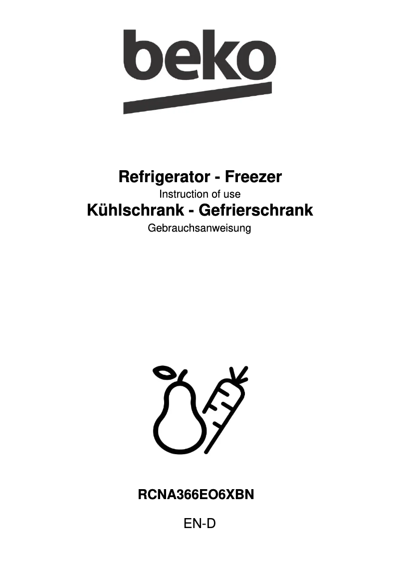 Page n°1 - Mode d'emploi Beko RCNA366EO6XBN