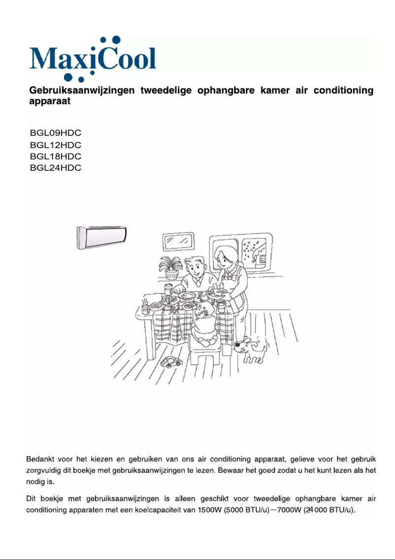 Page n°1 - Manuel utilisateur Maxicool BGL12HDC