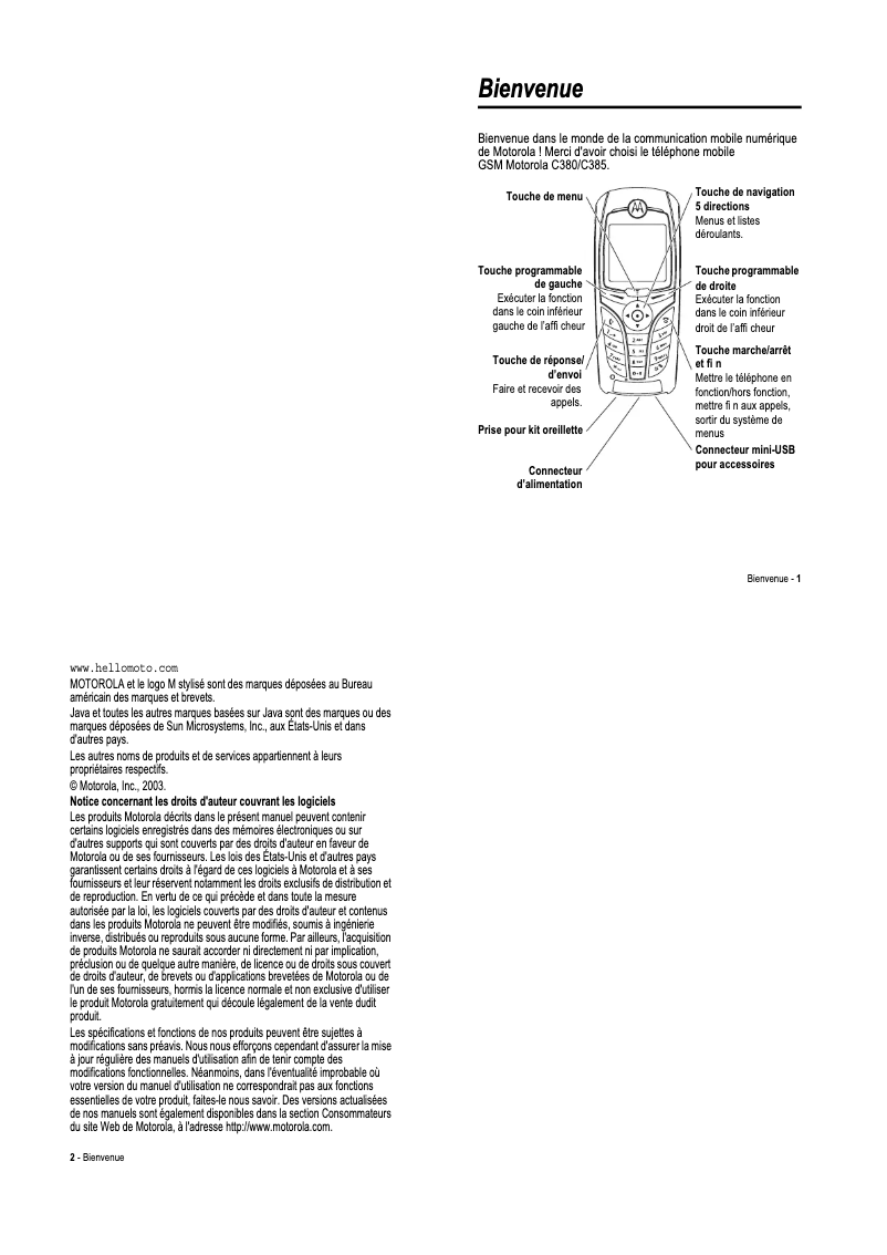 Image de la première page du manuel de l'appareil C385
