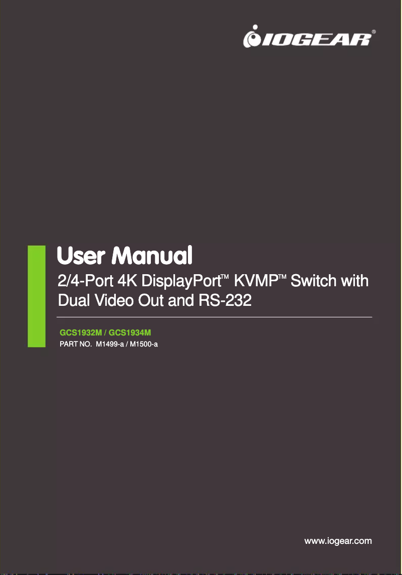 Page n°1 - Manuel utilisateur iogear GCS1934M