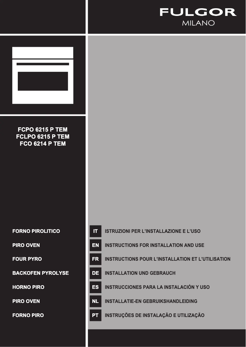 Page n°1 - Guide d'installation Fulgor Milano FCO 6214 P TEM